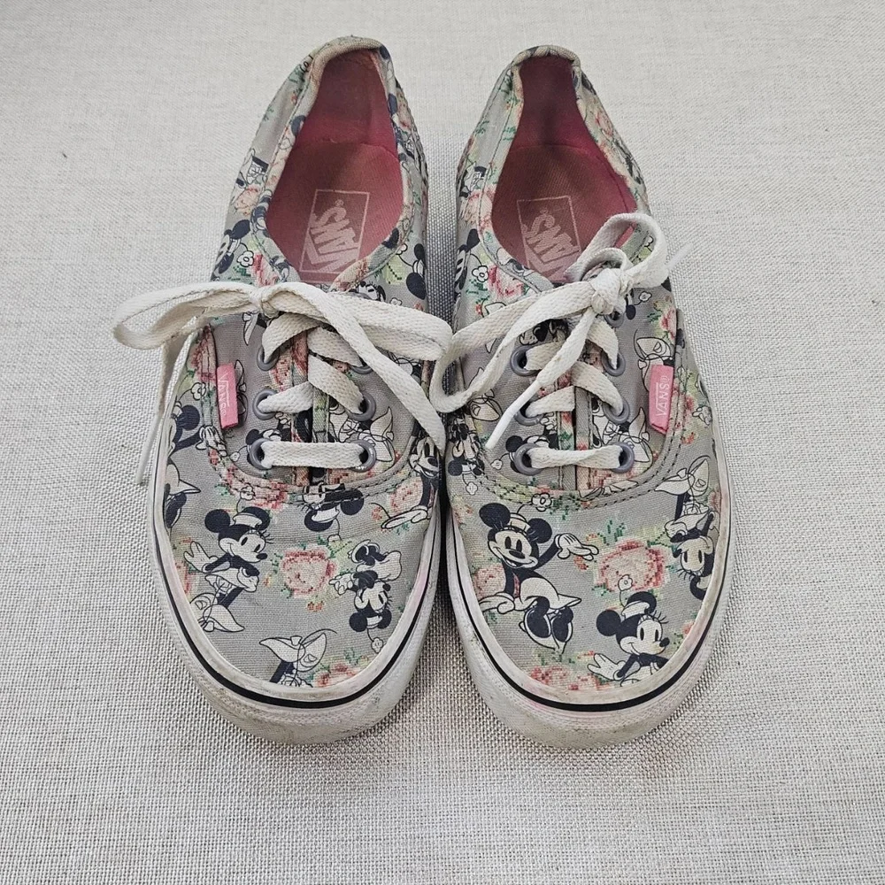 Vans x Disney Authentic Mickey Mouse Floral Canvas Skate Sneakers‎ Women 6.5